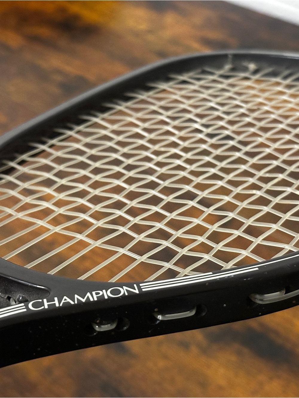 Vintage Champion Black Tennis Racket - Lightweight Home Games Racquet